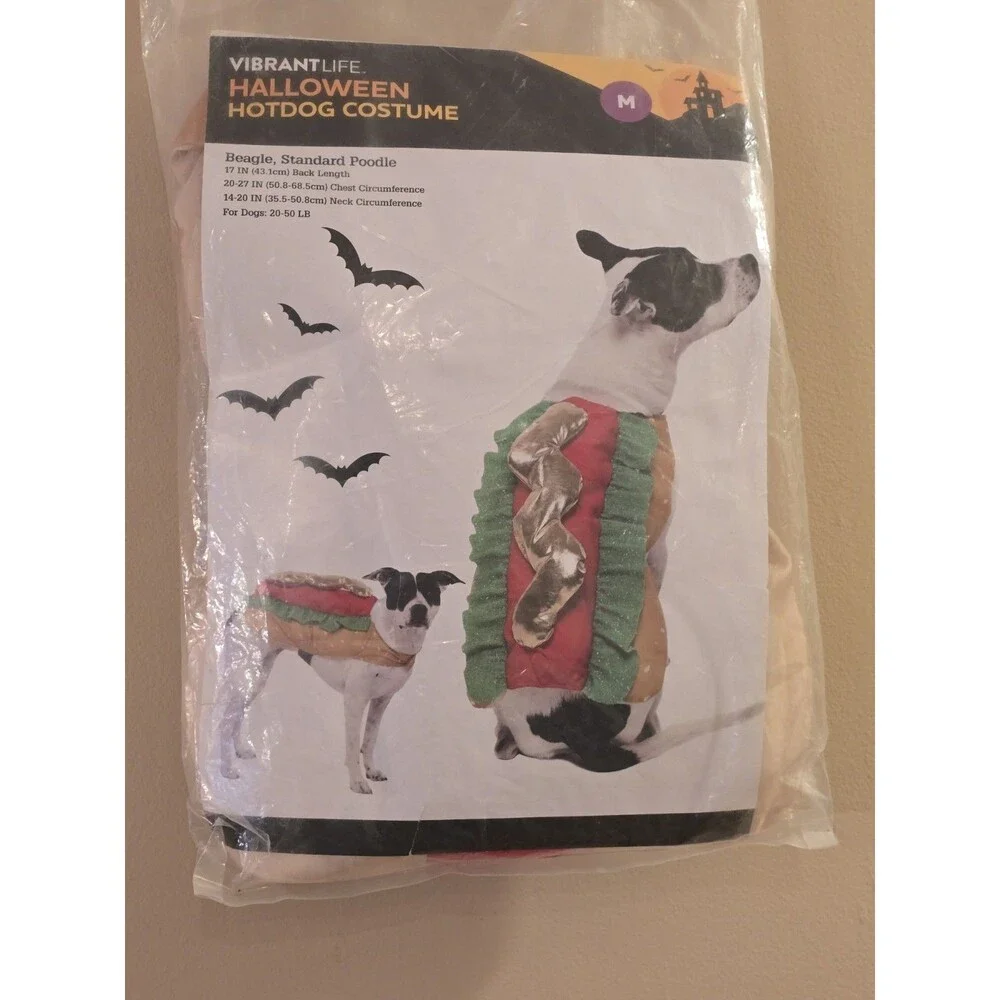 New Vibrant Life Hot Dog Costume Dog Medium 20–50 lb Halloween Funny New C160